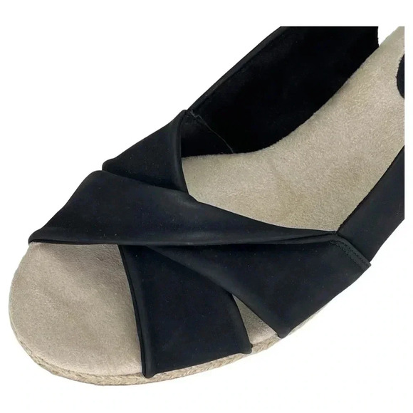 Easy Street Maureen Womens Super Flex Zone Black Wedge Dress Sandals Size 11M - Picture 11 of 15